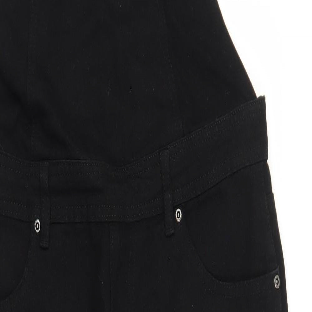 Boohoo Womens Black  Denim Dungaree One-Piece Size 14