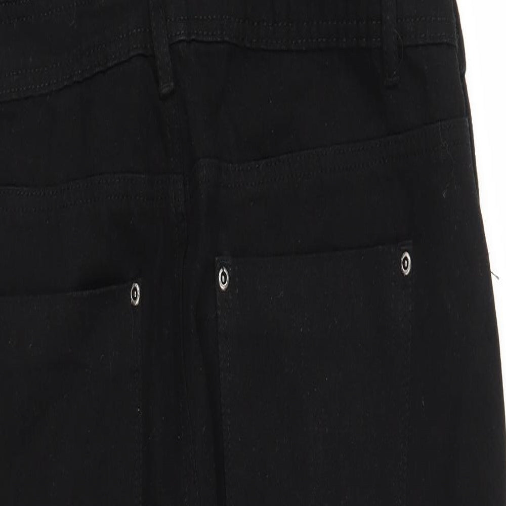 Boohoo Womens Black  Denim Dungaree One-Piece Size 14