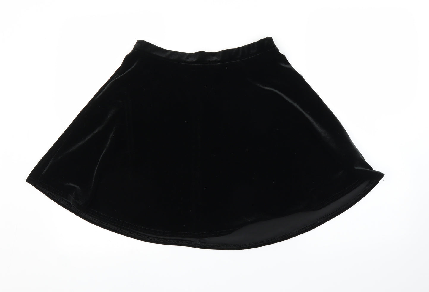 New Look Womens Black  Velvet A-Line Skirt Size 12