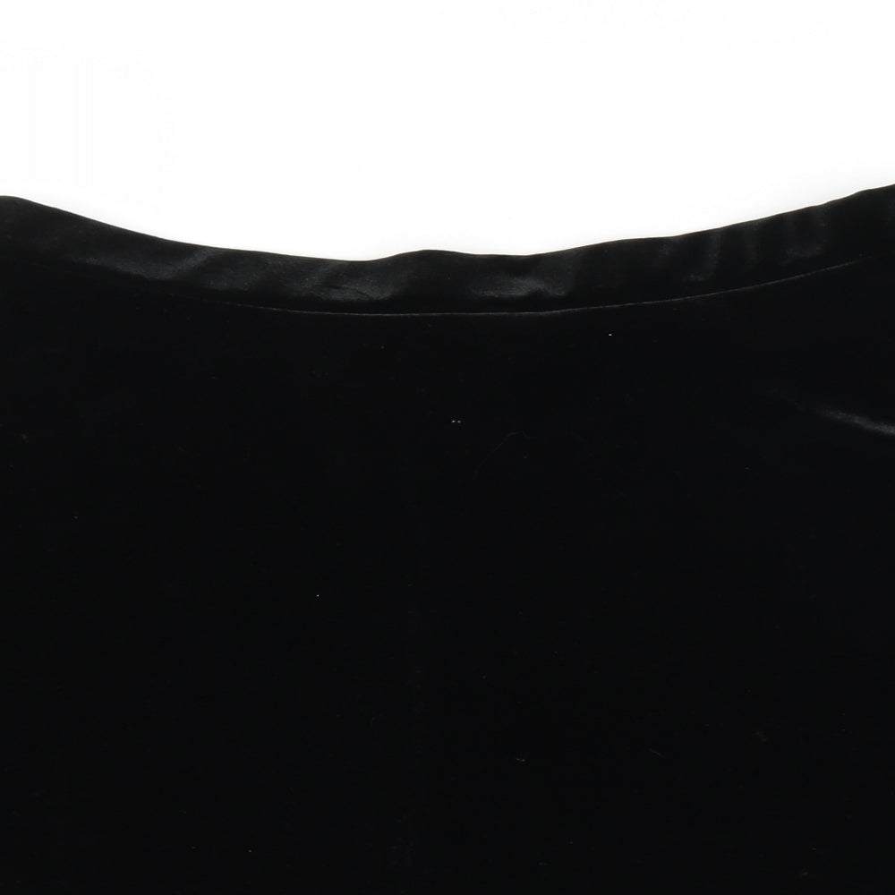 New Look Womens Black  Velvet A-Line Skirt Size 12