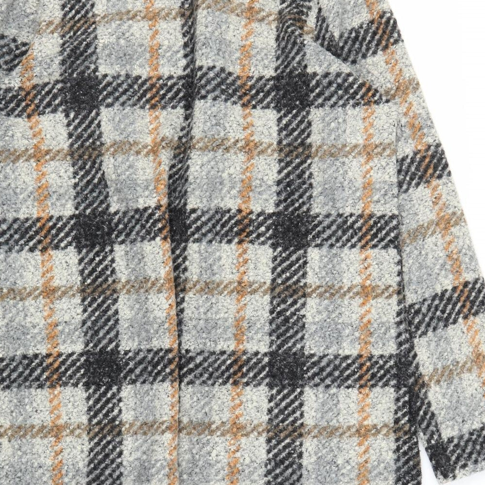 M&Co Womens Brown Plaid  Cardigan Jumper Size 14