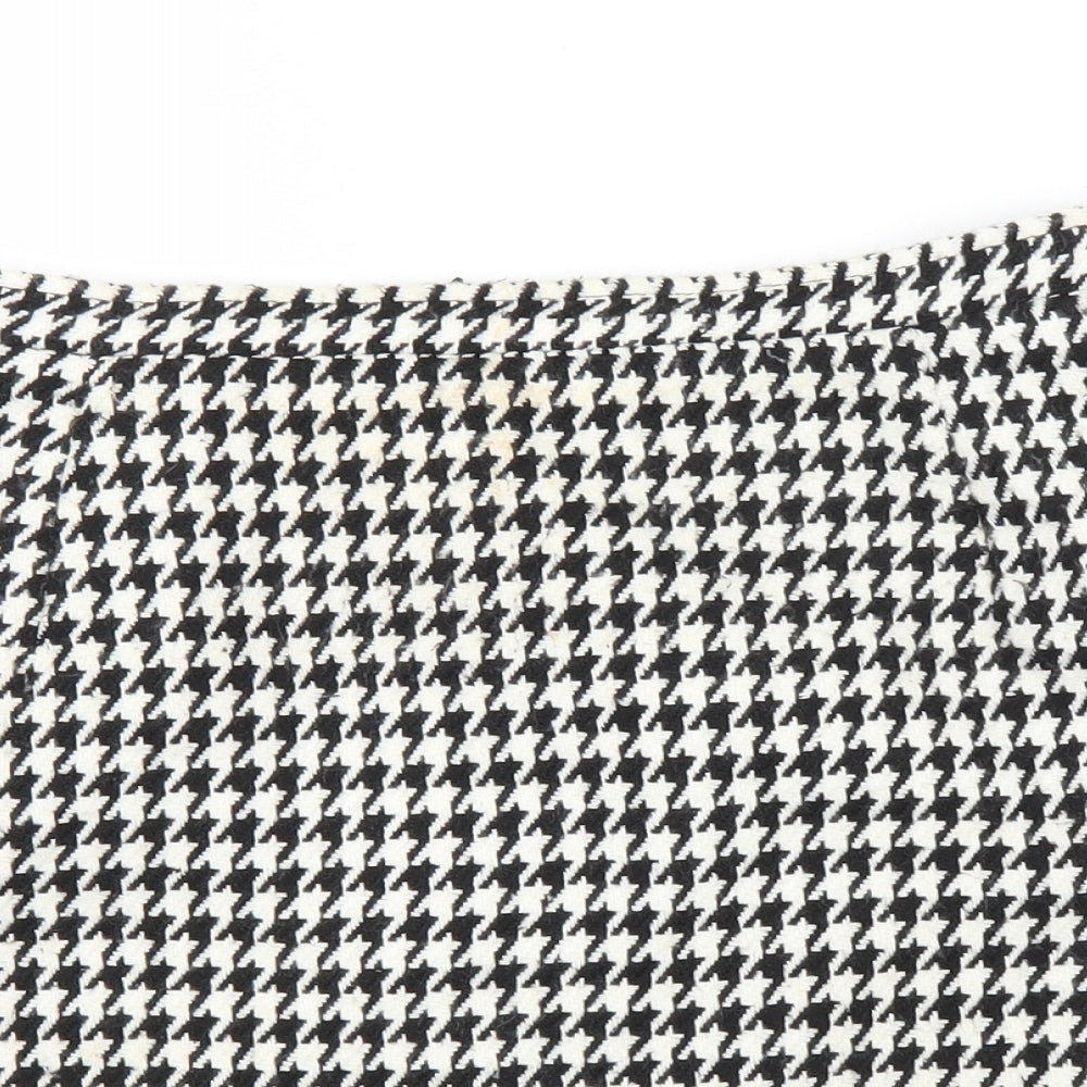 Motel Womens Black Houndstooth  A-Line Skirt Size S