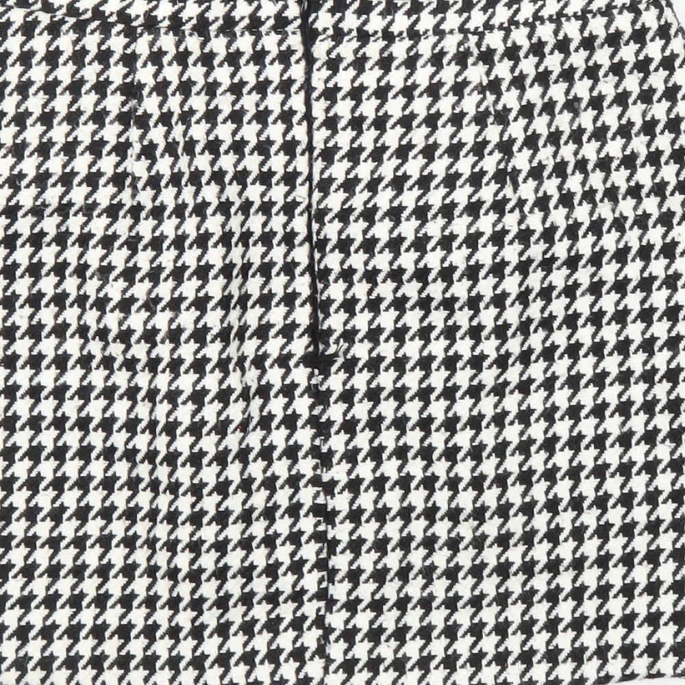 Motel Womens Black Houndstooth  A-Line Skirt Size S