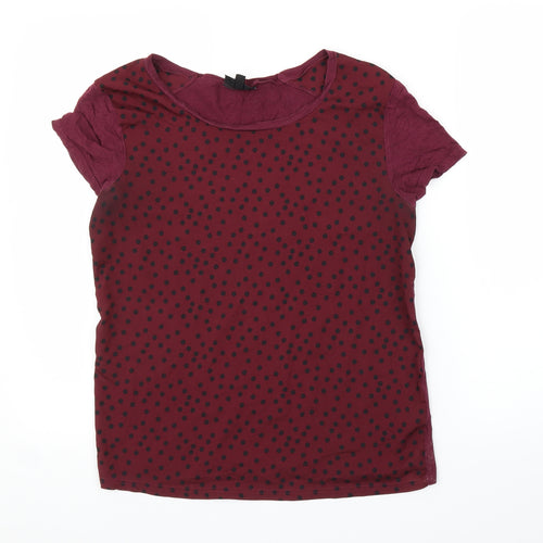 Topshop Womens Purple Polka Dot  Basic Blouse Size 8