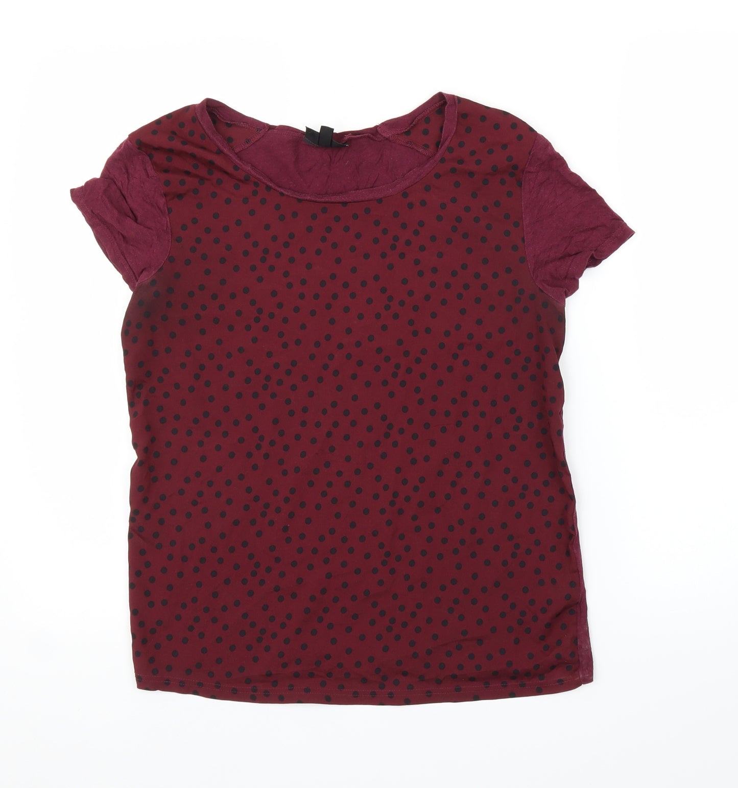Topshop Womens Purple Polka Dot  Basic Blouse Size 8