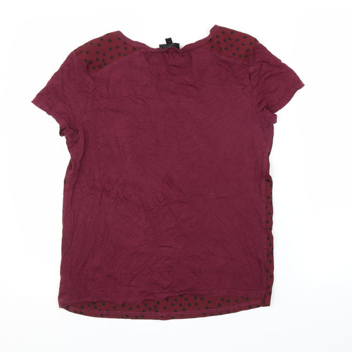 Topshop Womens Purple Polka Dot  Basic Blouse Size 8