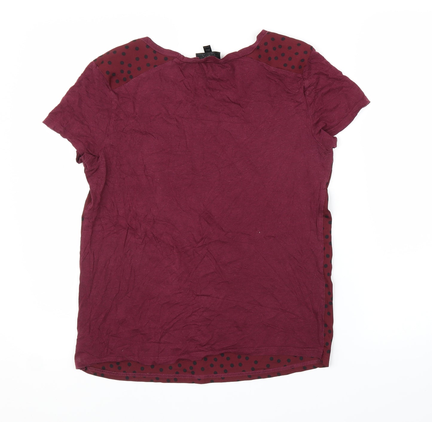 Topshop Womens Purple Polka Dot  Basic Blouse Size 8