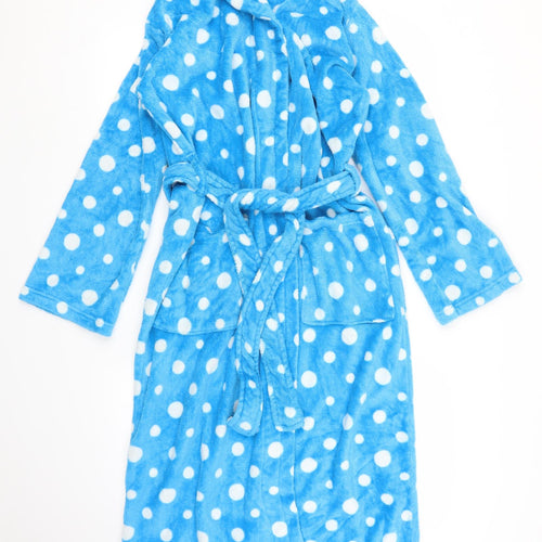 Lola & Coco Womens Blue Polka Dot  Chemise Robe Size S