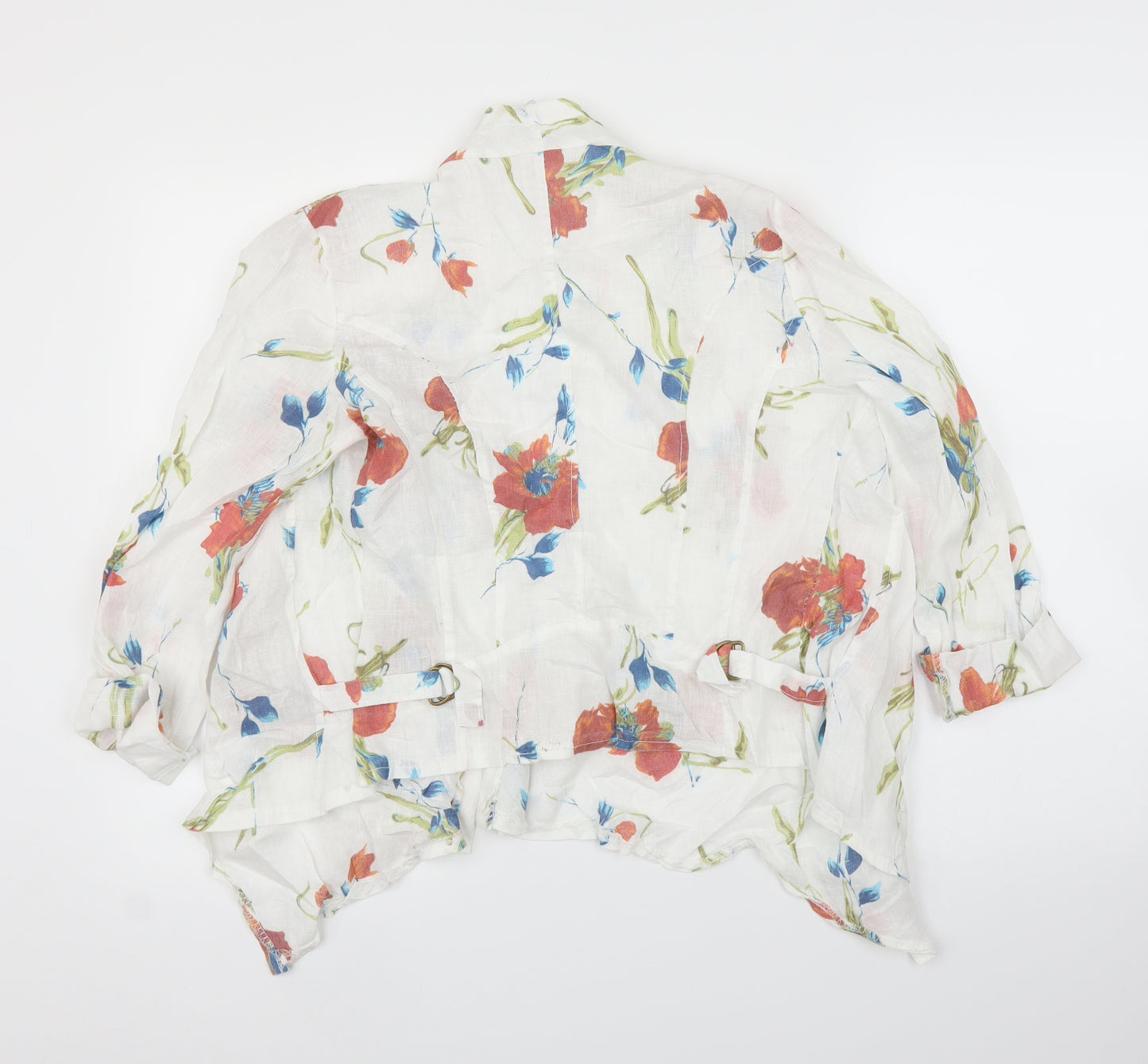 New Collection Womens White Floral  Cape Jumper Size L