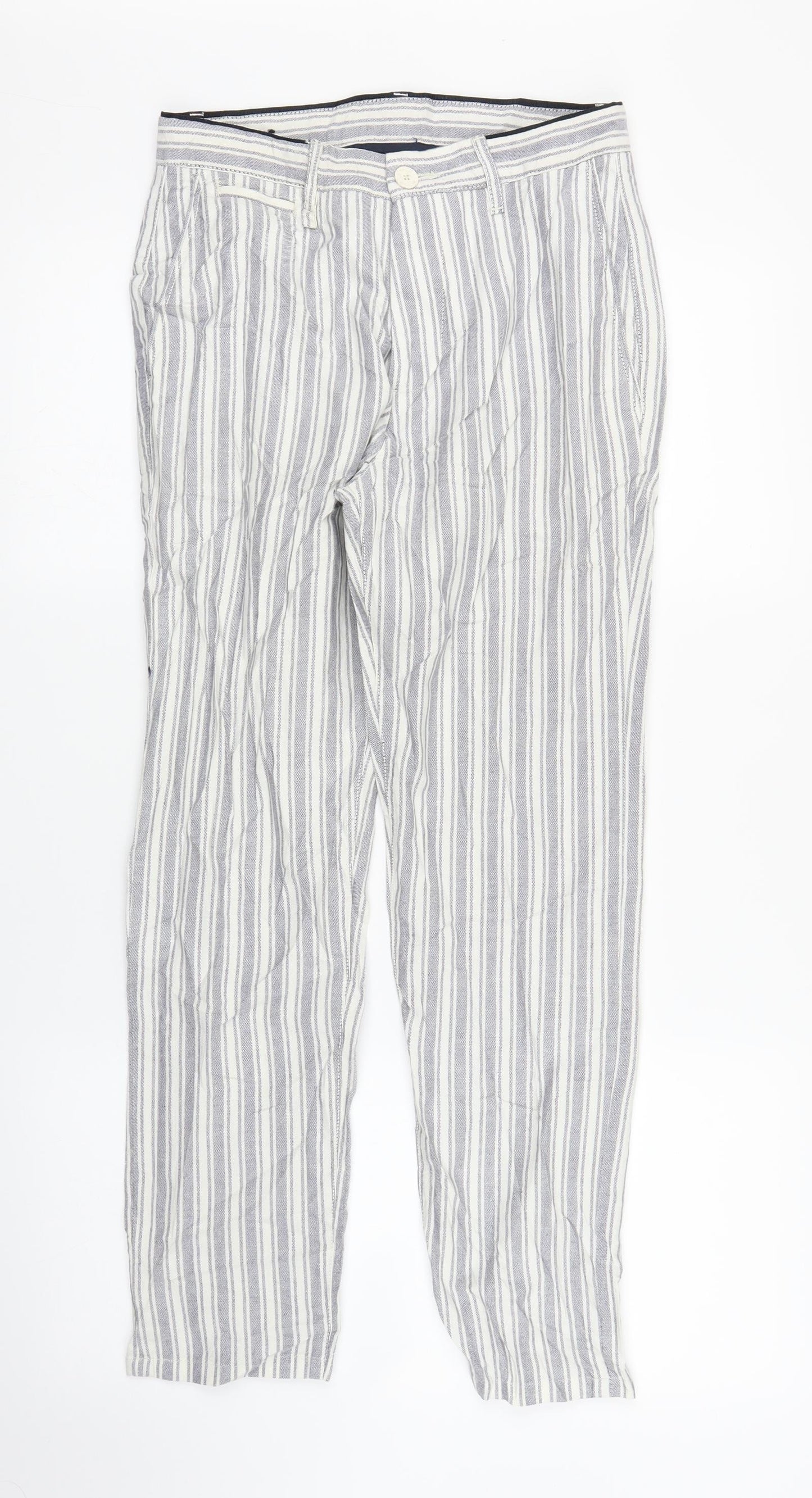 Zara Womens Grey Striped  Trousers  Size 8 L25 in