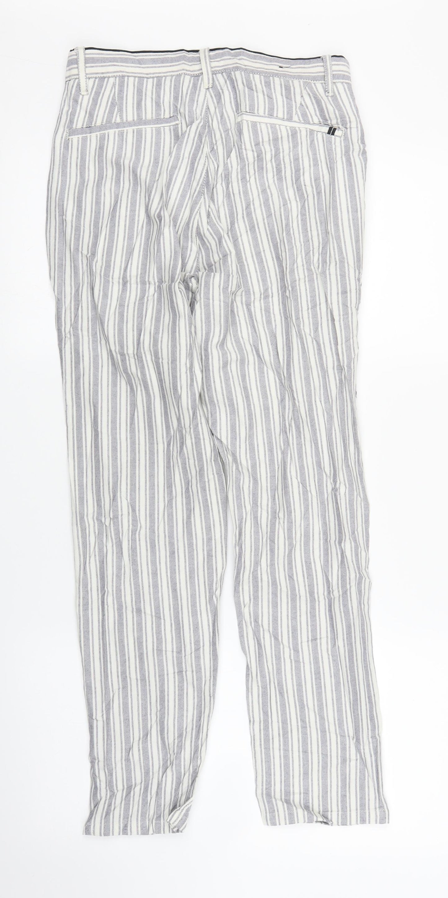 Zara Womens Grey Striped  Trousers  Size 8 L25 in
