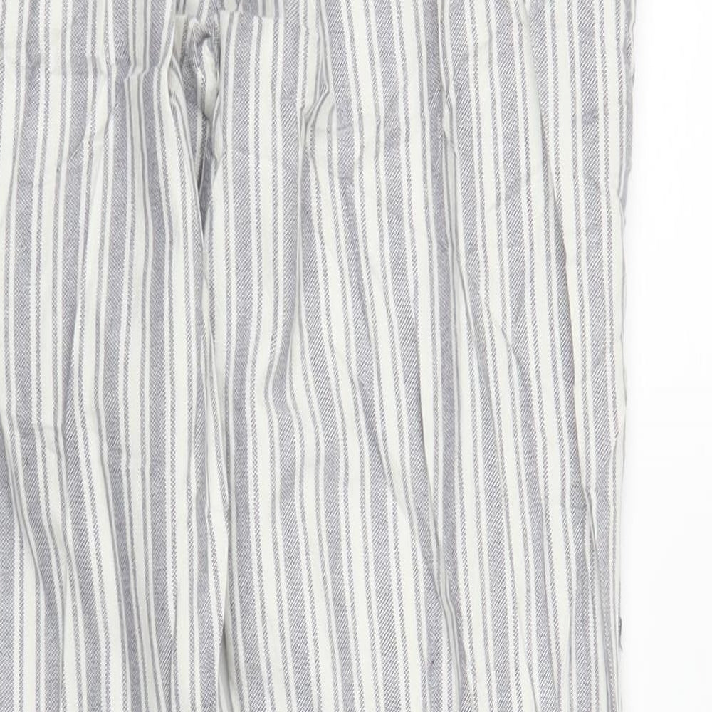 Zara Womens Grey Striped  Trousers  Size 8 L25 in