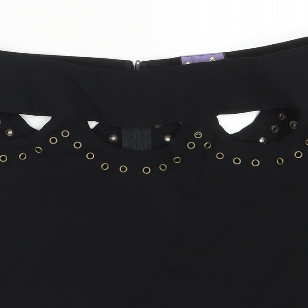 Pilot Womens Black   Mini Skirt Size 12  - Cut Out
