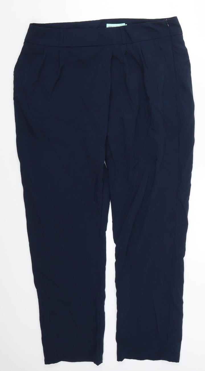 Almost Famous Womens Blue Trousers Size 16 L27 in