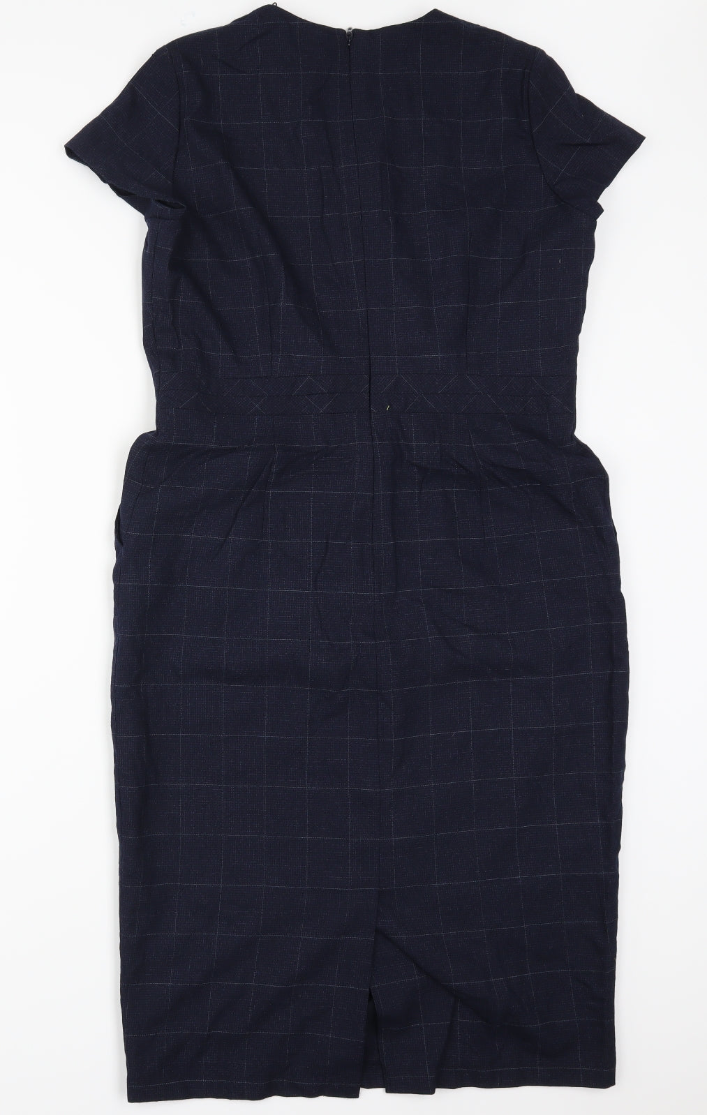 NEXT Womens Blue Check  Pencil Dress  Size 14
