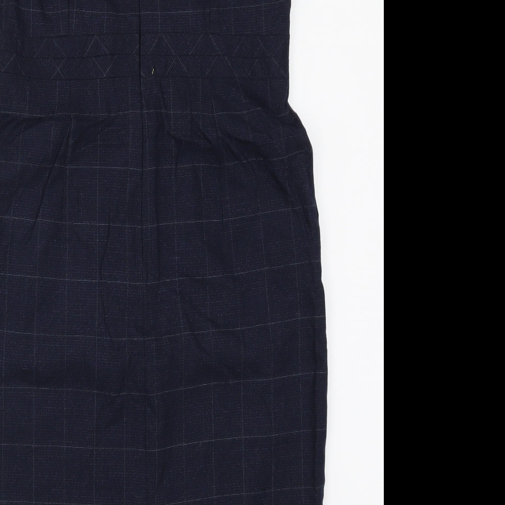 NEXT Womens Blue Check  Pencil Dress  Size 14