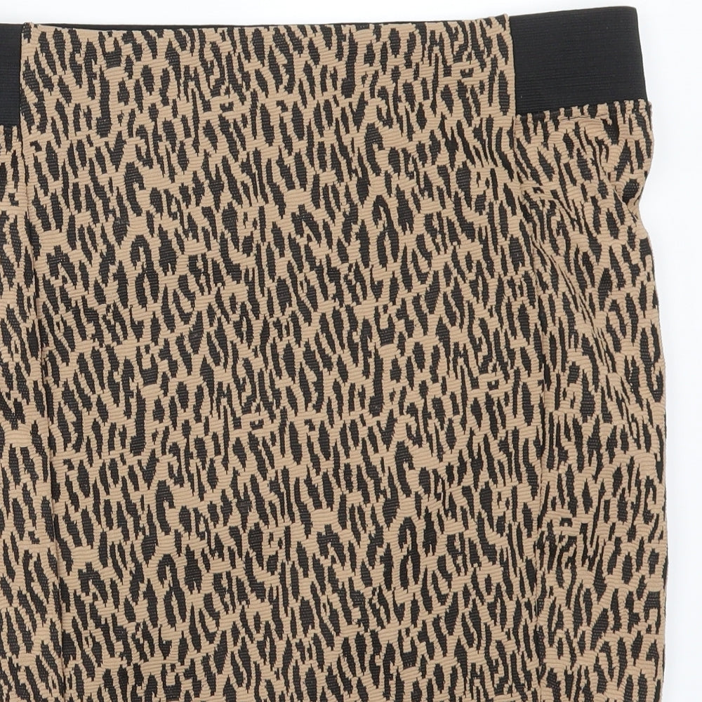 Dorothy Perkins Womens Brown Animal Print  Straight & Pencil Skirt Size 12