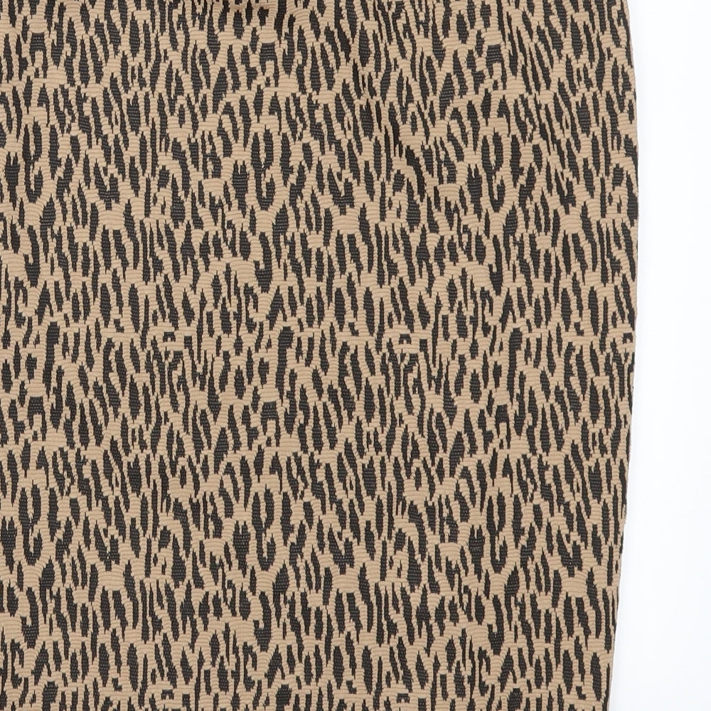 Dorothy Perkins Womens Brown Animal Print  Straight & Pencil Skirt Size 12