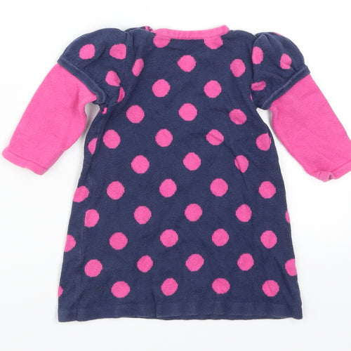 George Girls Blue Polka Dot  Jumper Dress  Size 3-6 Months  - Pink