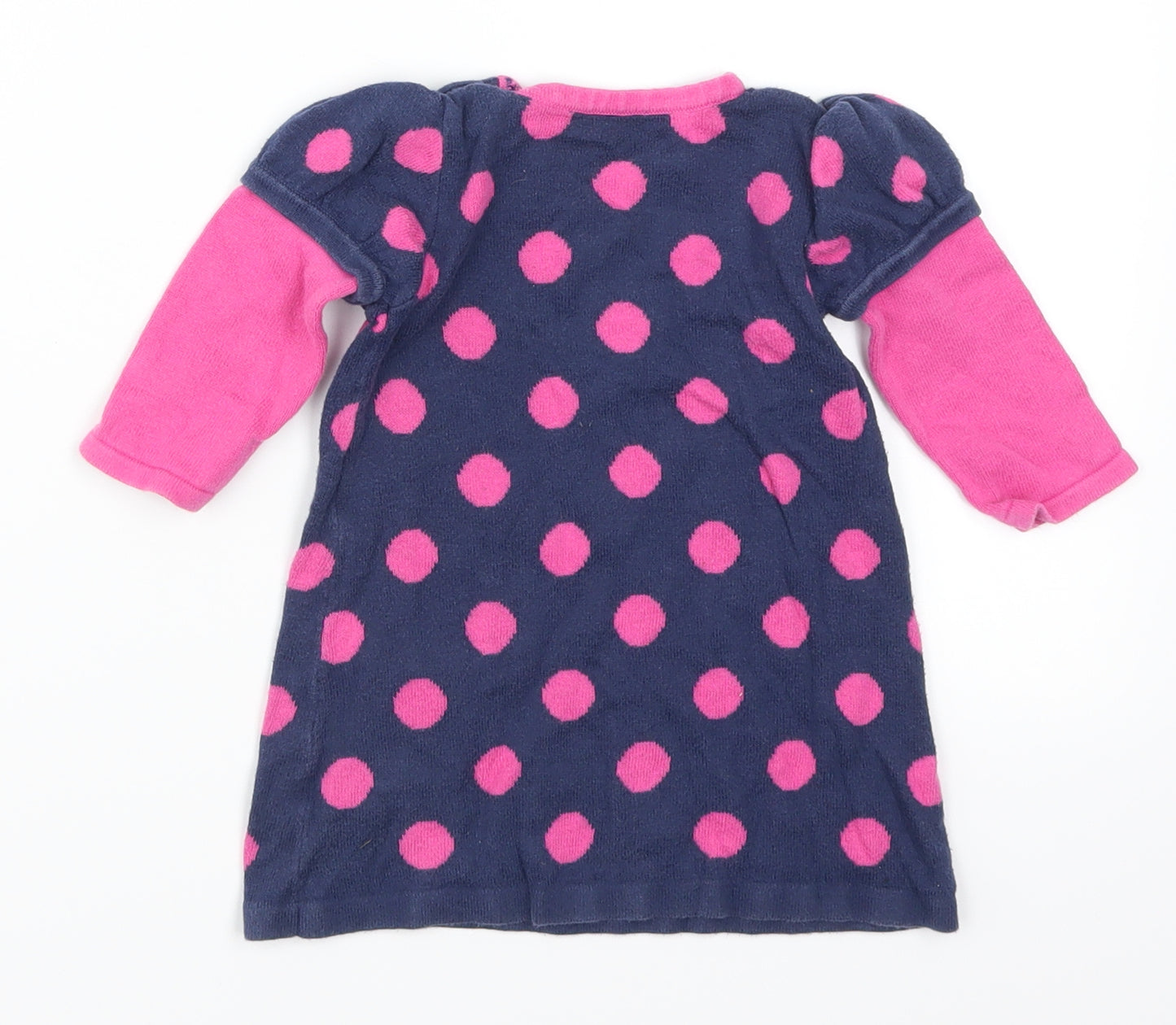 George Girls Blue Polka Dot  Jumper Dress  Size 3-6 Months  - Pink