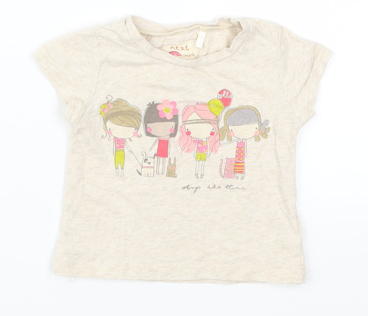 NEXT Girls Beige   Basic T-Shirt Size 3-6 Months  - Days Like These Girl Friends