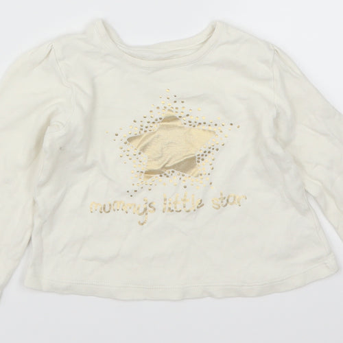 George Baby White   Basic T-Shirt Size 18-24 Months  - Mommy's Little Star