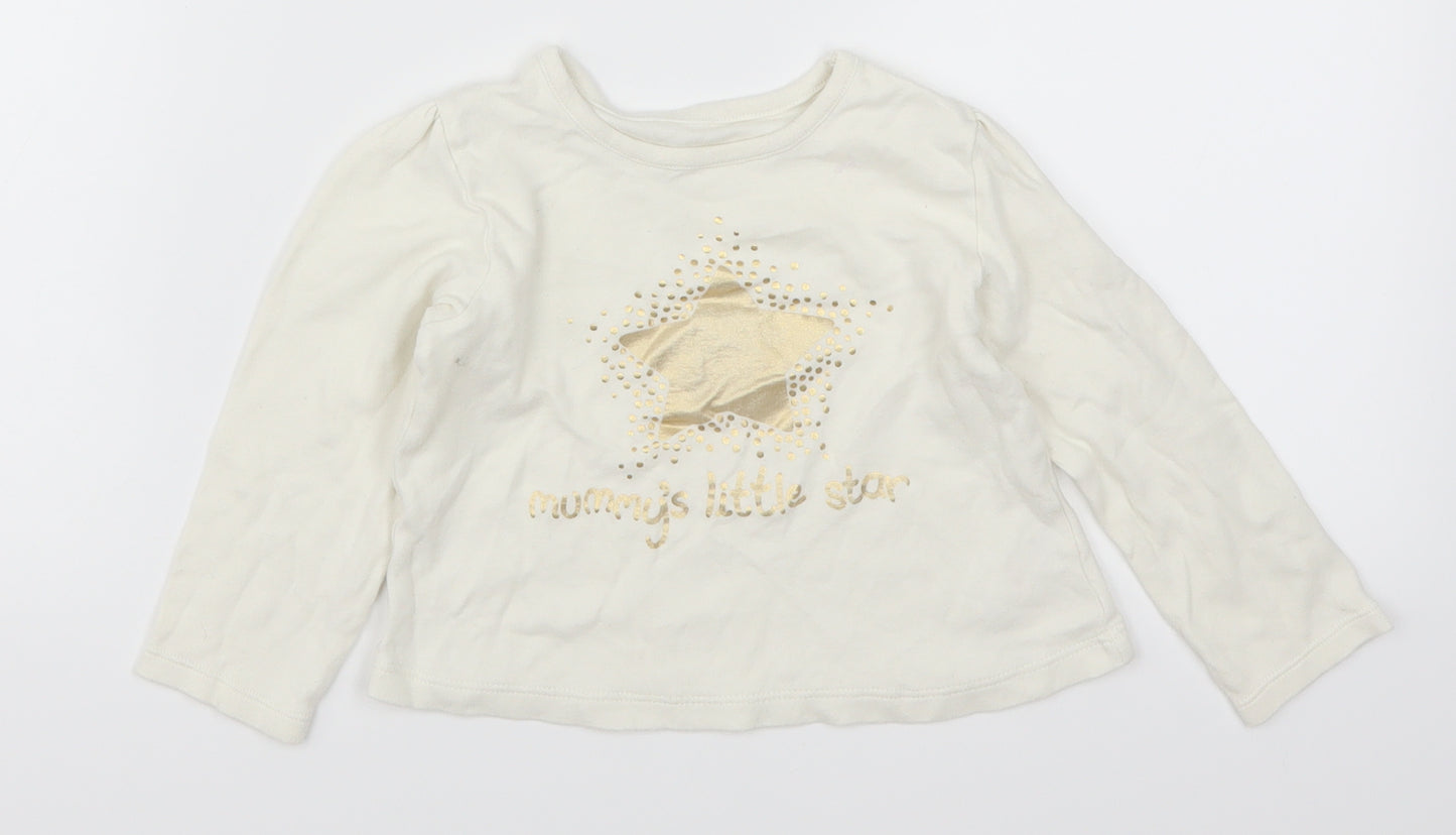 George Baby White   Basic T-Shirt Size 18-24 Months  - Mommy's Little Star