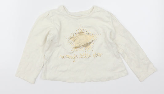 Front view of George Baby White Basic T-Shirt, size 18-24, Months - Mommy's Little Star