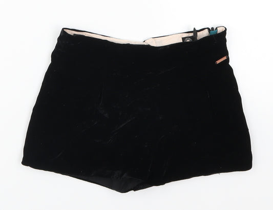 Front view of Marks & Spencer girls’ black mom shorts, size 5-6, years