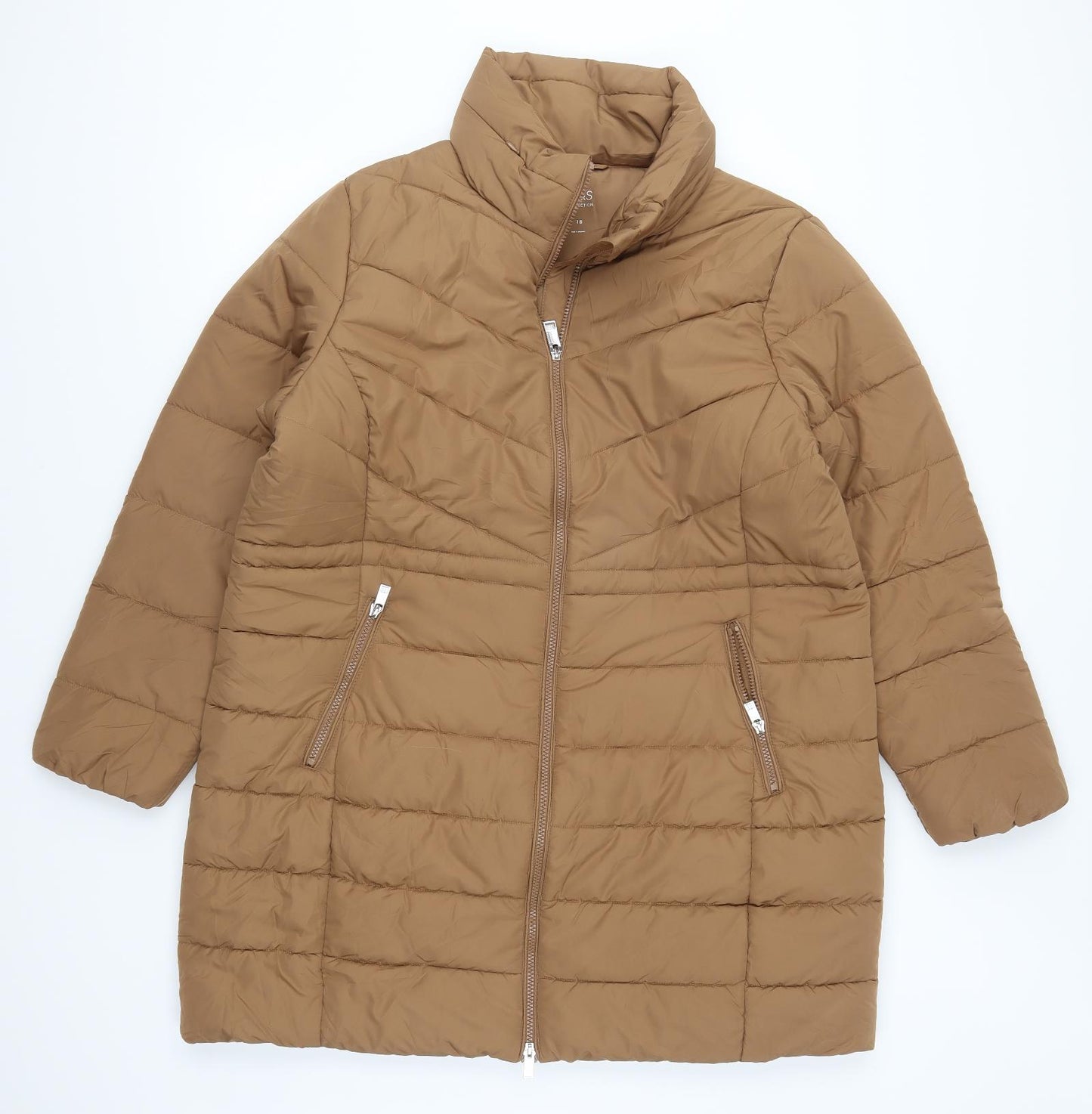 Mark Shale Womens Brown   Puffer Jacket Coat Size 18