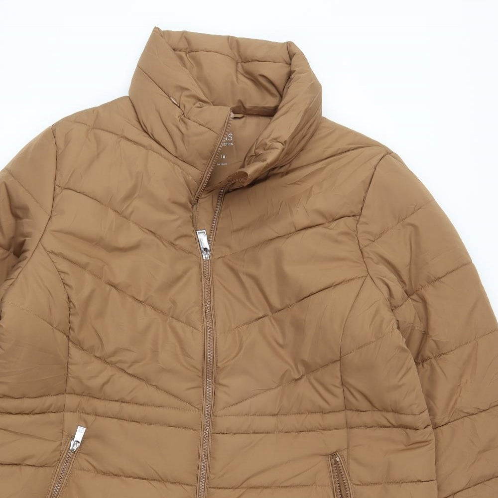 Mark Shale Womens Brown   Puffer Jacket Coat Size 18