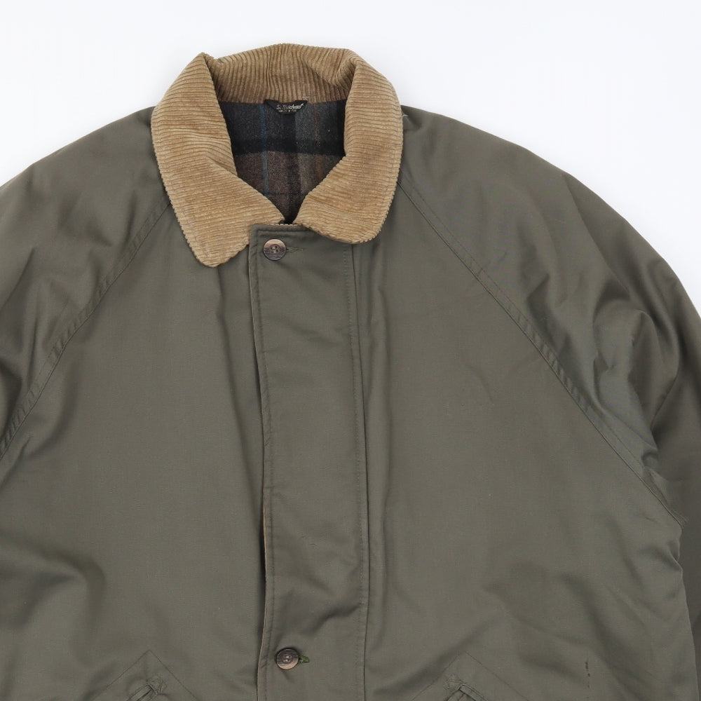 Marks and Spencer Mens Green   Overcoat Coat Size XL