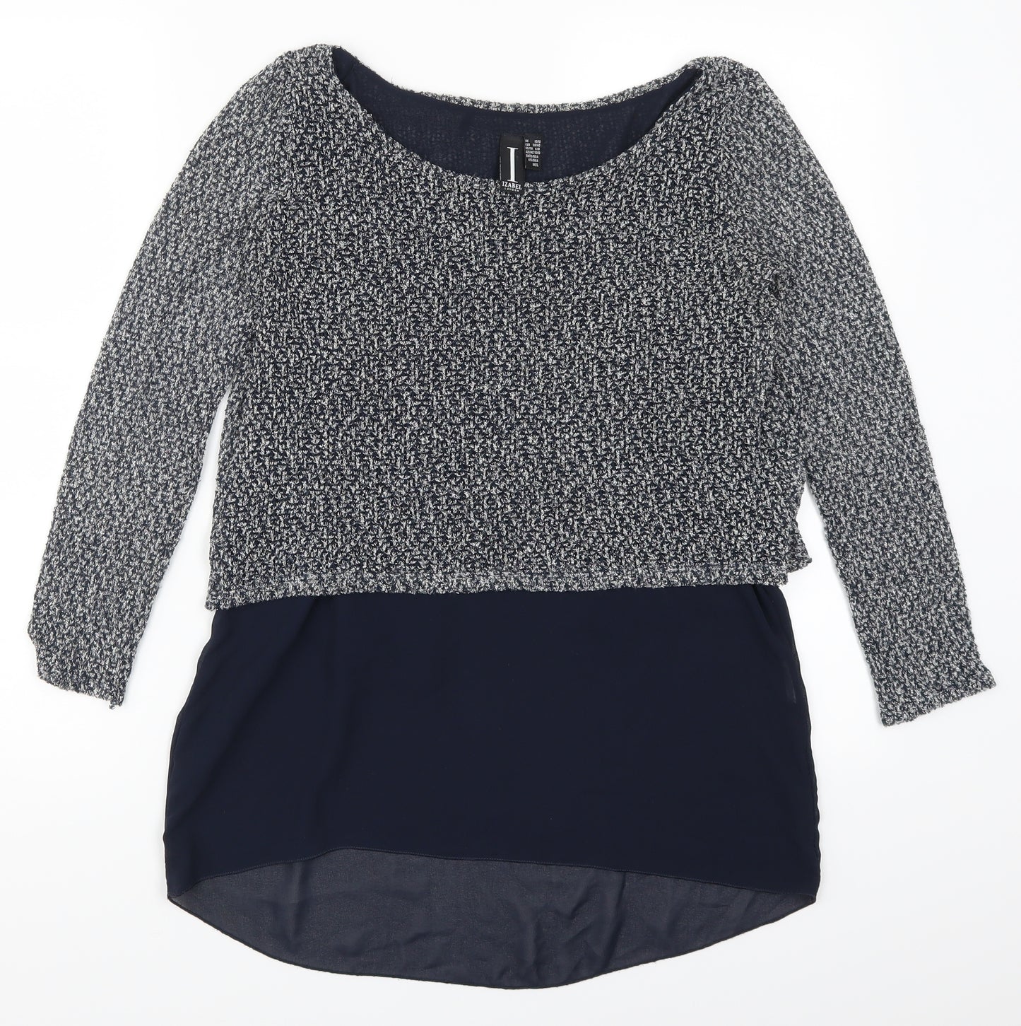 Izabel Womens Blue   Pullover Jumper Size 10  - Jumper and Shirt in One
