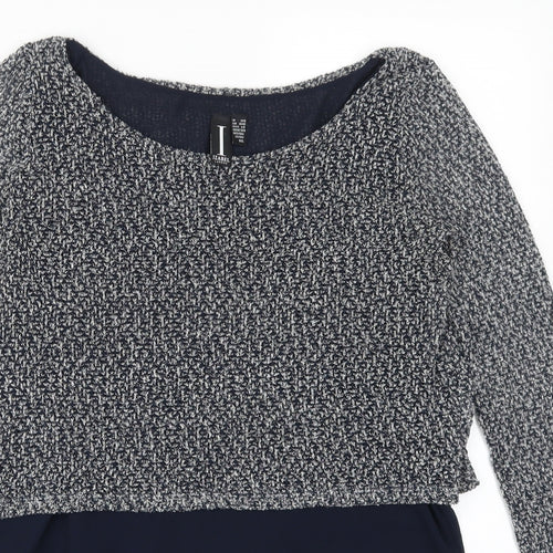 Izabel Womens Blue   Pullover Jumper Size 10  - Jumper and Shirt in One