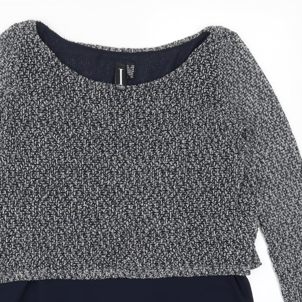 Izabel Womens Blue   Pullover Jumper Size 10  - Jumper and Shirt in One