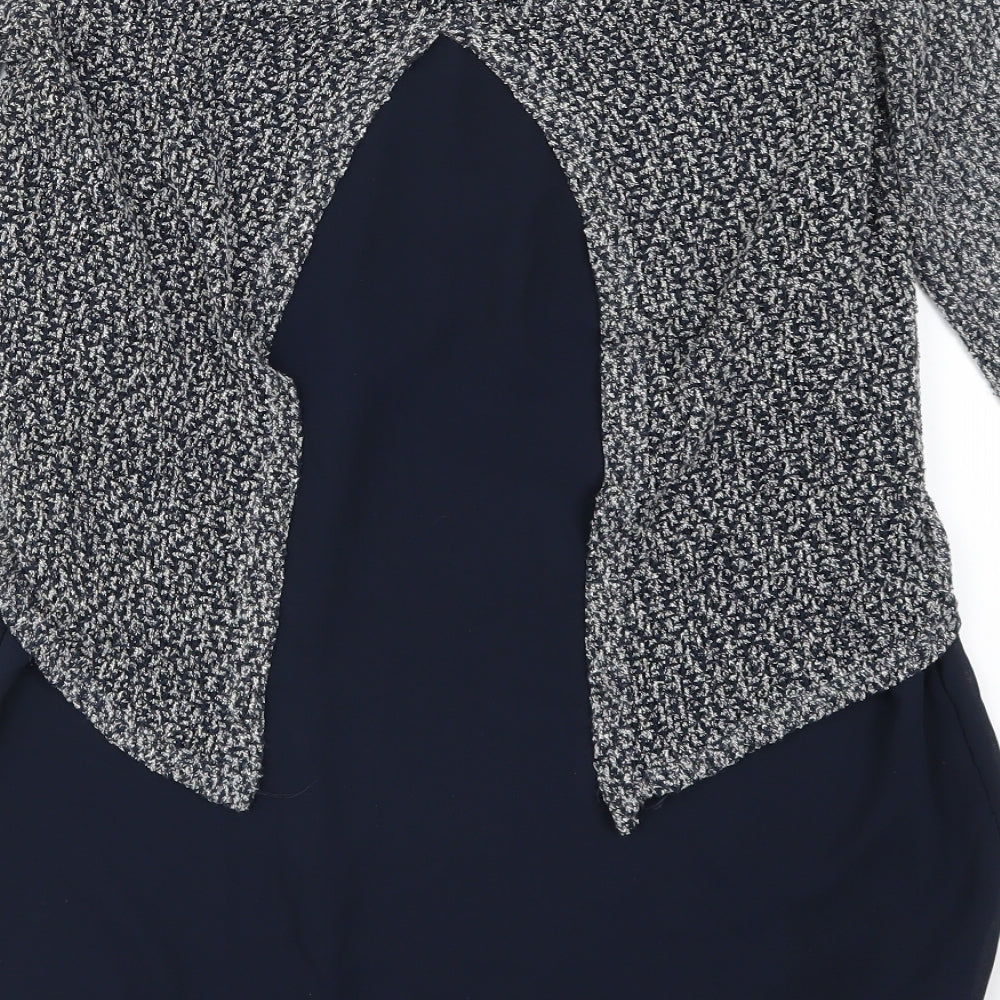 Izabel Womens Blue   Pullover Jumper Size 10  - Jumper and Shirt in One