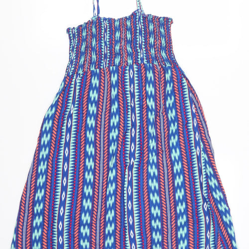 Papaya Womens Blue Geometric  Tank Dress  Size 8