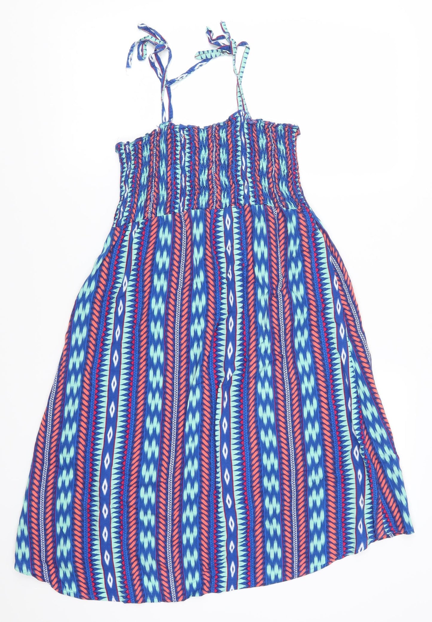 Papaya Womens Blue Geometric  Tank Dress  Size 8