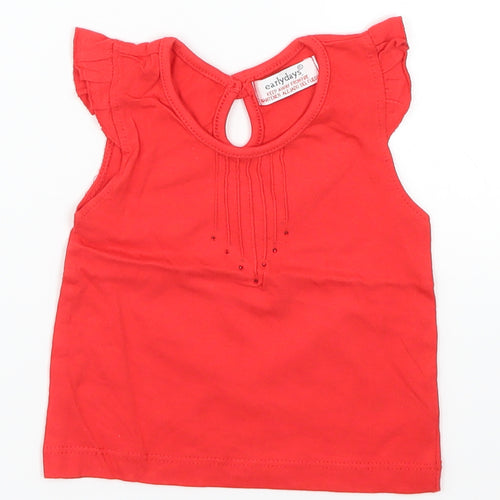 Early Days Girls Red   Basic T-Shirt Size 12-18 Months