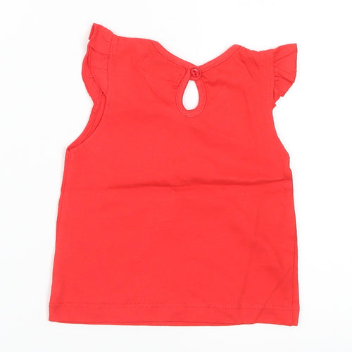 Early Days Girls Red   Basic T-Shirt Size 12-18 Months