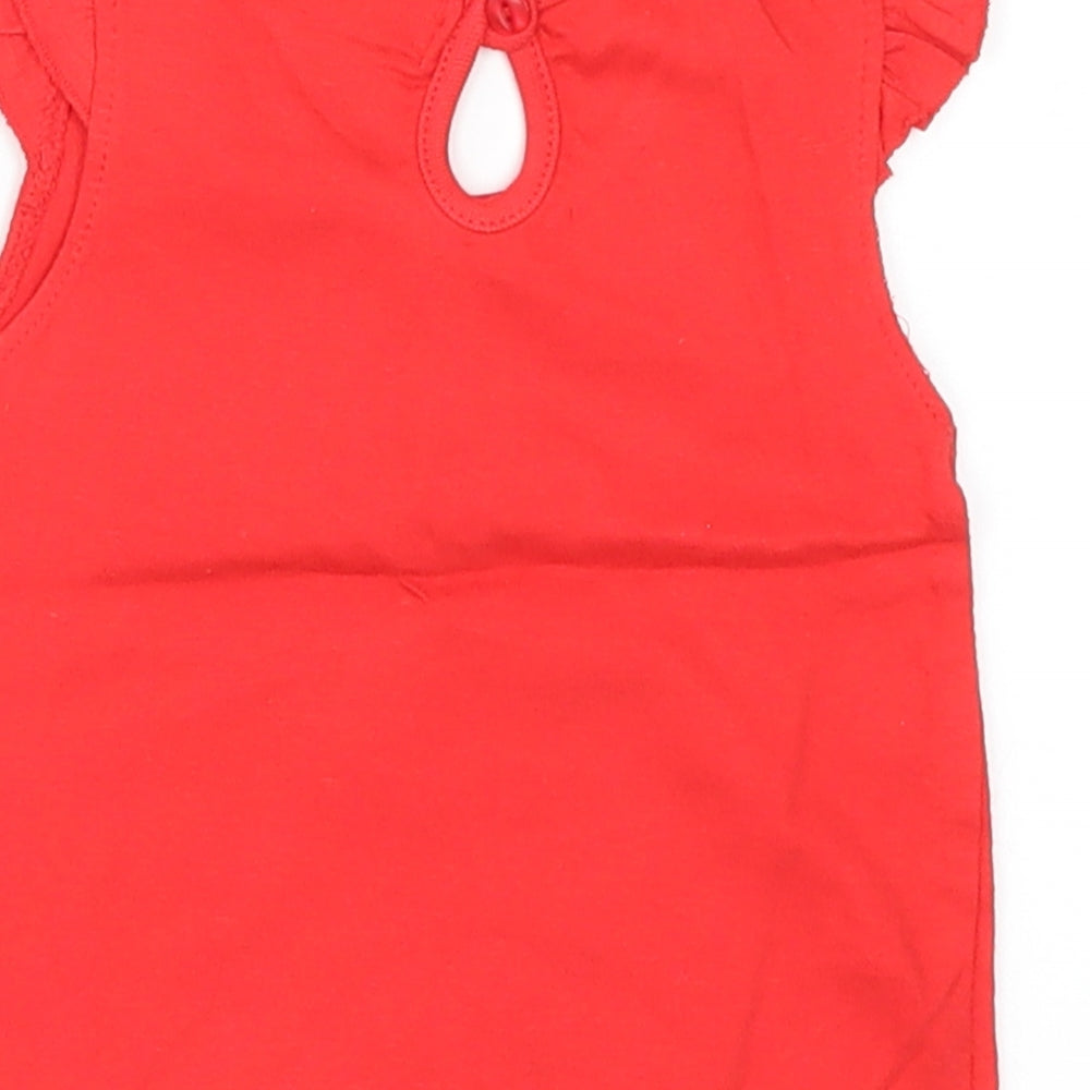 Early Days Girls Red   Basic T-Shirt Size 12-18 Months