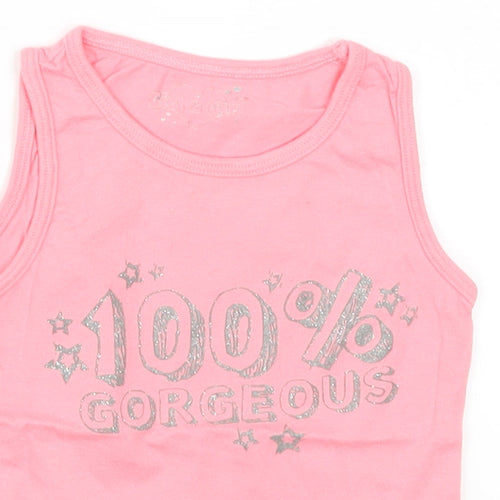 Girl2Girl Girls Pink   Basic Tank Size 2-3 Years  - 100% Gorgeous