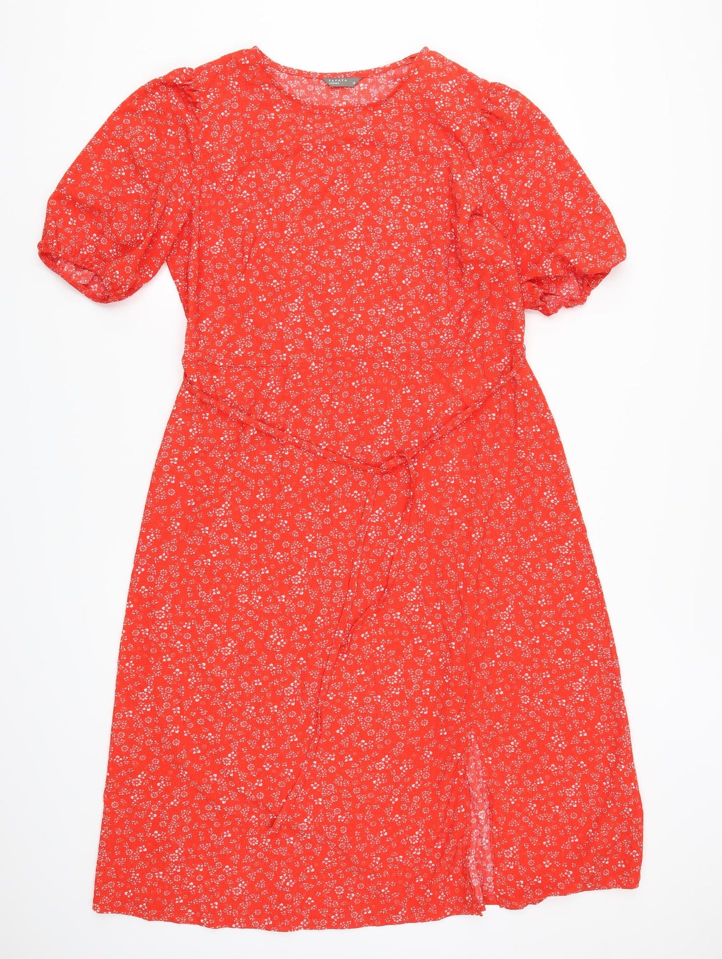 Papaya Womens Red Floral  A-Line  Size 16