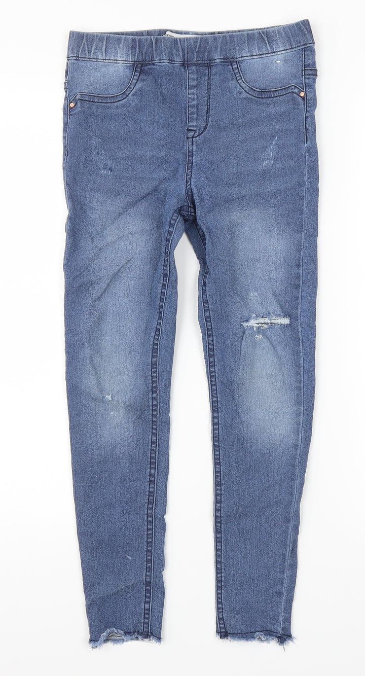 Denim Co Girls Blue  Denim Jegging Jeans Size 9-10 Years - Distressed Look