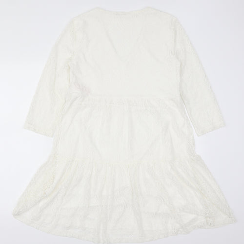 VILA Womens White  Lace Trapeze & Swing  Size S