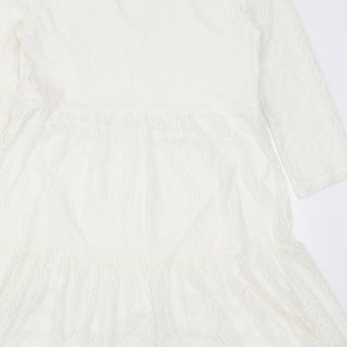 VILA Womens White  Lace Trapeze & Swing  Size S