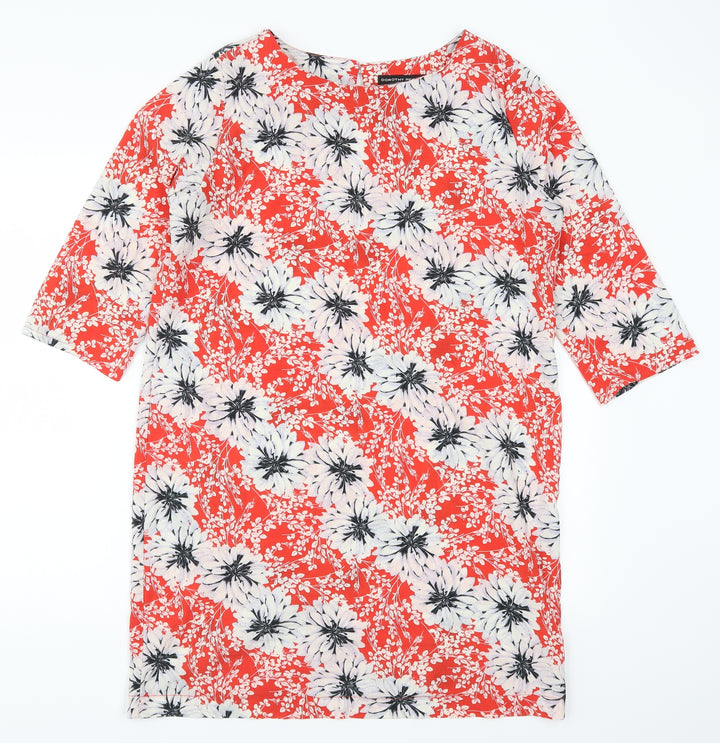 Dorothy Perkins Womens Red Floral  Basic T-Shirt Size 14