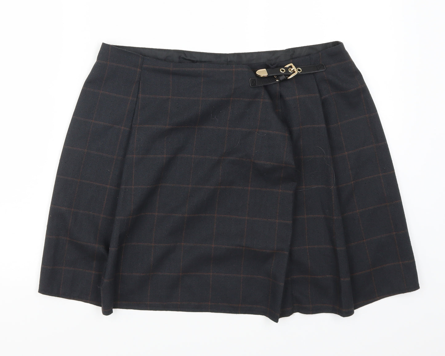 George Womens Grey Check  Skater Skirt Size 14