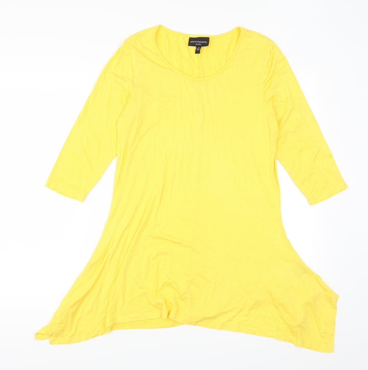 Anthony Studio Womens Yellow  Rayon T-Shirt Dress  Size S