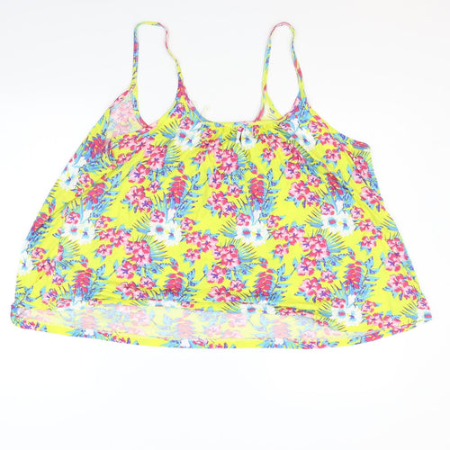 Peacocks Womens White Floral  Basic Tank Size 16